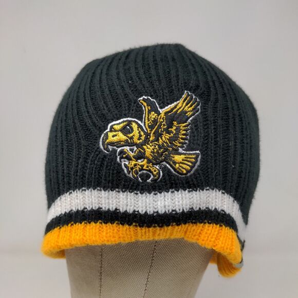 Franchise Club Iowa Hawkeyes Men's Knit Beanie Hat Black Embroidered Bird Logo - Picture 2 of 12